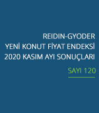  GYODER, Yeni Konut Fiyat Endeksi'nin Kasım 2020 Raporu'nu açıkladı. 